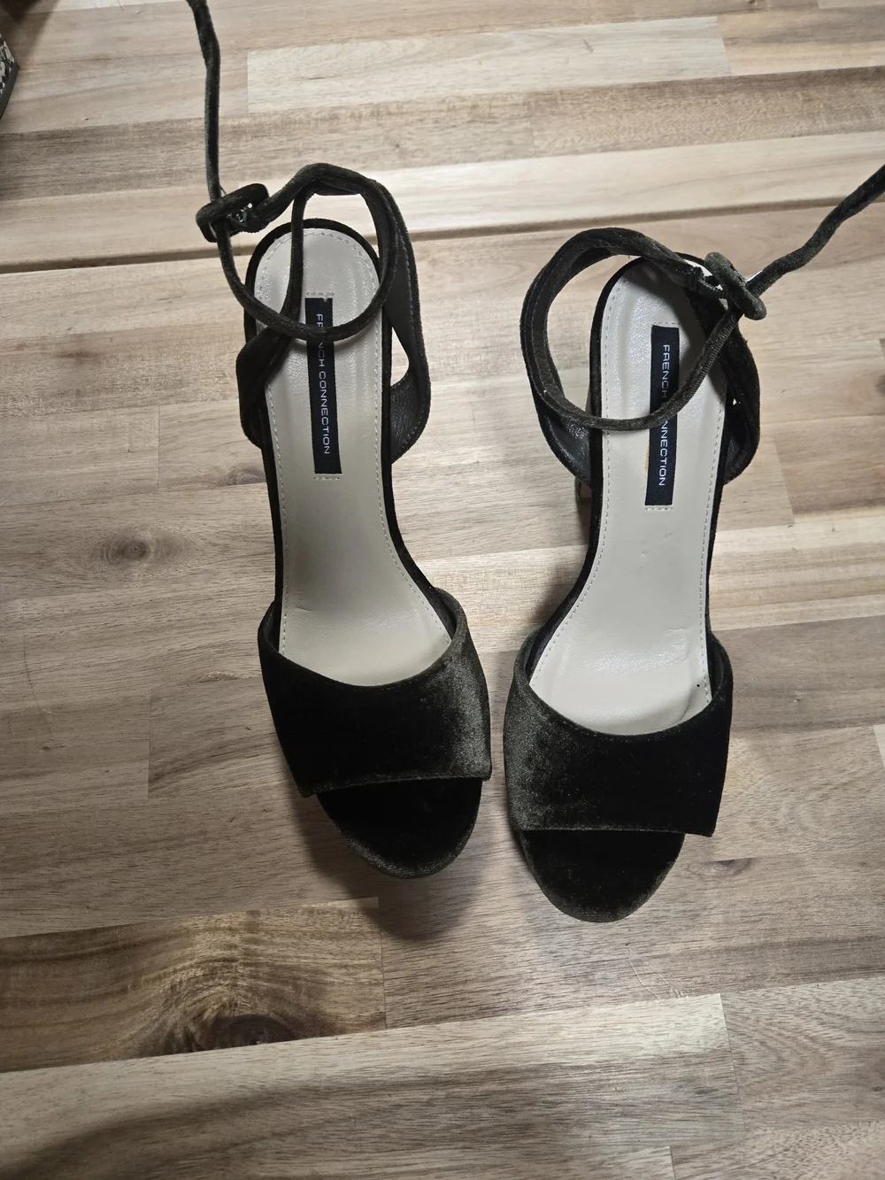 French Connection  Velvet Platform Block Heel Sandals